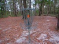 Disc golf or frisbee golf `hole` or metal basket Royalty Free Stock Photo