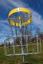 Disc golf hole three basket Royalty Free Stock Photo
