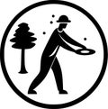 Disc golf - minimalist and flat logo - vector illustration Royalty Free Stock Photo