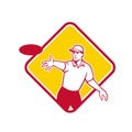 Disc Golf Player Throwing Mascot Diamond Royalty Free Stock Photo