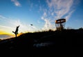 Disc golf sunset, Norway Royalty Free Stock Photo