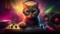 disc jockey dj kitten Royalty Free Stock Photo