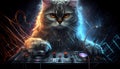 disc jockey dj kitten Royalty Free Stock Photo