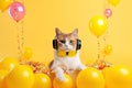 disc jockey dj kitten Royalty Free Stock Photo