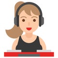 Disc jockey icon, profession and job vector illustration