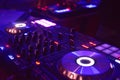 Disc jockey mixing table with lights