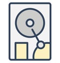Disc player, hard disk Isolated Vector Icon That can be easily edited in any size or modified. Royalty Free Stock Photo