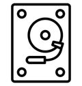 Disc player, hard disk Isolated Vector Icon That can be easily edited in any size or modified. Royalty Free Stock Photo