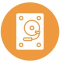 Disc player, hard disk Isolated Vector Icon That can be easily edited in any size or modified. Royalty Free Stock Photo