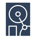 Disc player, hard disk Isolated Vector Icon That can be easily edited in any size or modified. Royalty Free Stock Photo