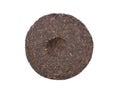 Disc of puer tea isolated on a white background Royalty Free Stock Photo