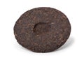 Disc of puer tea isolated on a white background Royalty Free Stock Photo