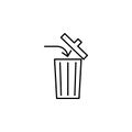 discard trash icon. Element of arrow and object icon for mobile concept and web apps. Thin line discard trash icon can be used for