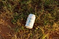 A discarded can of a Popular Brazilian Beer, Royalty Free Stock Photo