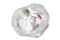 Discarded Crumpled Paper in a Plastic Bag on Transparent Background Royalty Free Stock Photo