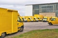Discarded DHL vehicles in the yard of a car recycler in Magdeburg, Germany