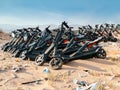 Discarded E-scooters in landfill