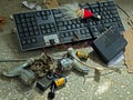Discarded Electronic EquipmentKeyboard old unused household items