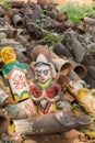 Discarded figurines at Kothamangalam horse shrine.