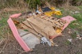 Discarded furniture in nature. Garbage Dumped in Beautiful Nature