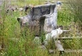 Discarded old broken chair in a landfill Royalty Free Stock Photo