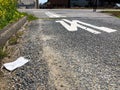 Discarded protective face mask, Awaji Island, Japan.