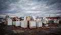 discarded refrigerators in recycling yard Royalty Free Stock Photo