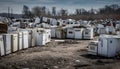discarded refrigerators in recycling yard Royalty Free Stock Photo