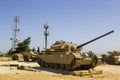 Discarded Sherman Tank on HarAdar Radar Hill Monument outside Jerusalem Royalty Free Stock Photo