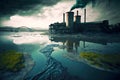 discharge of sewage pollutes the environment with toxic substances Royalty Free Stock Photo