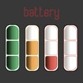 Discharged and fully charged battery smartphone - infographic. on white background