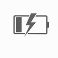 Discharged and fully charged battery smartphone. Set of battery charge level indicators. Icon isolated on black background. Vector Royalty Free Stock Photo