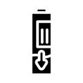 discharging battery glyph icon vector illustration