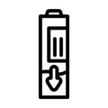 discharging battery line icon vector illustration