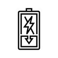 discharging battery line icon vector illustration