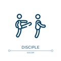 Disciple icon. Linear vector illustration from martial arts collection. Outline disciple icon vector. Thin line symbol for use on