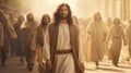 The disciples walk with Jesus