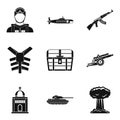 Disciplinary penalty icons set, simple style Royalty Free Stock Photo