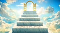 Discipline as stairs to reach out to the heavenly gate for reward, success and happiness.Discipline elevates and brings