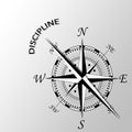 Discipline word written aside compass