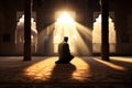 Disciplined Muslim praying. Generate Ai