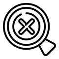 Disclaimer magnifier icon outline vector. Document contract