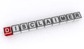 disclaimer word block on white Royalty Free Stock Photo