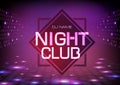 Disco abstract background. Neon sign Night club poster. Royalty Free Stock Photo