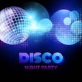 Disco background with discoball. Vector