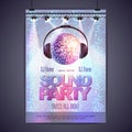 Disco background. poster sound party