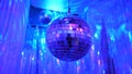 Disco Background with Shiny Retro Disco Ball. Great Background for Disco Party or Small Karaoke Event. Blue Theme. Blue