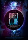 Disco ball background. Disco Night club party poster on open space background. Royalty Free Stock Photo