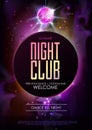 Disco ball background. Disco Night club party poster on open space background. Royalty Free Stock Photo