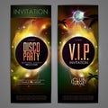 Disco ball background. Disco party poster on open space backgrouDisco ball background. Disco party poster on open space background Royalty Free Stock Photo